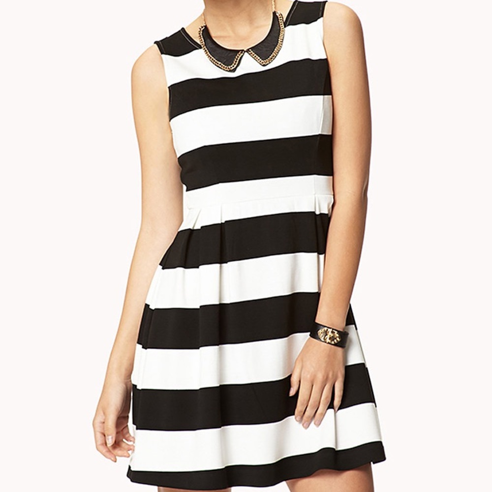 Forever 21 stripe flare dress